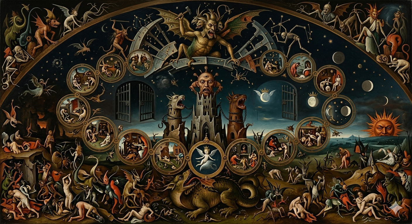 Bosch-like Mesopotamian cosmological image